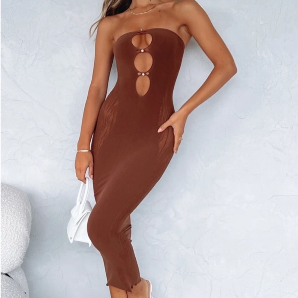 Bodycon Maxi Dress White Fox